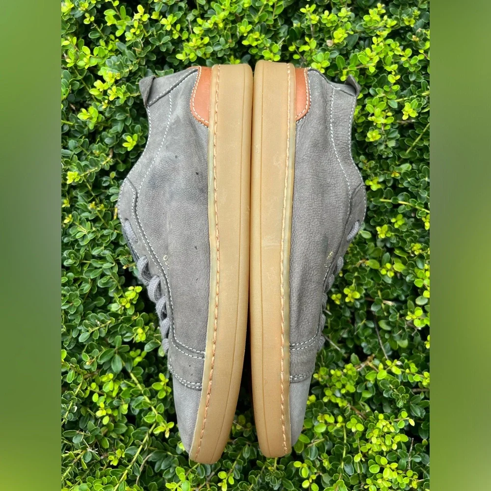 Sam Edelman JAYME River Rock Gray Brown Leather Casual Sneaker Size 8.5M